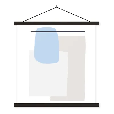 Produktbild von MuchoWow® Textilposter Abstrakt - Geometrische Formen - Linienkunst 40x40 cm mit schwarzem Rahmen - Fotos