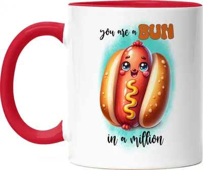 Produktbild von You Are a Bun in a Million Lustiges Hotdog Spruch Tasse Rot