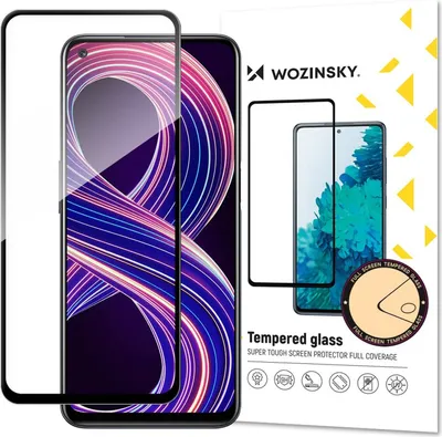 Produktbild von 5D Schutz Glas kompatibel mit Realme 8 5G Curved Panzer Folie Vollständig Klebend und Abdeckung