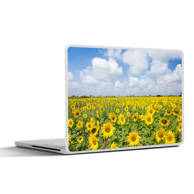 Produktbild von MuchoWow® Laptop Aufkleber Sticker Cover Sonnenblumen - Blumen - Wolken - Natur - Gelb - Landschaft 36.5x27.5 cm - Laptop-Sticker
