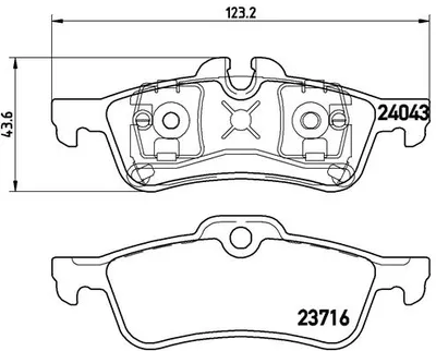 Produktbild von Brembo Bremsbelagsatz, Scheibenbremse Hinterachse P 06 032