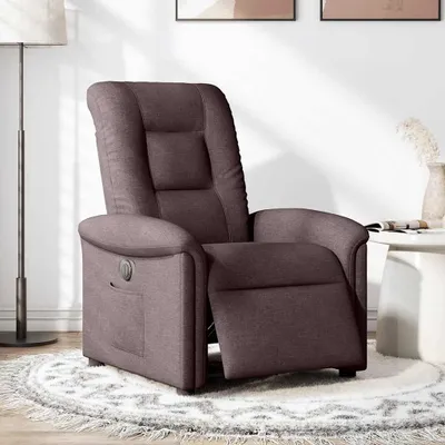 Immagine prodotto di vidaXL Poltrona relax elettrica in tessuto marrone scuro