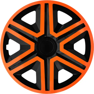 Obrázok produktu pre 16 "NRM ACTION disky kolies kryty nábojov dvojfarebné čierno-oranžové kryty kolies - 4 kusy