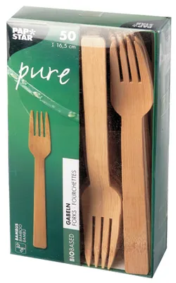 Immagine prodotto di PAPSTAR 88030 PAPSTAR forchette in bambù "pure", lunghezza: 165 mm, 50 pezzi