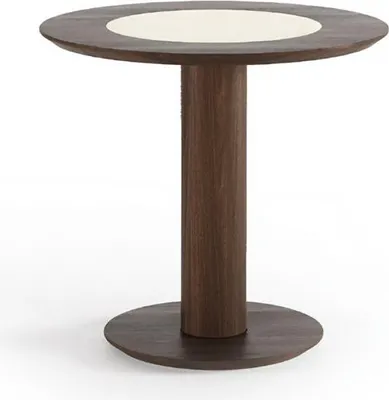 Image de Table d'appoint marron moderne Table ronde de salon Table de salon