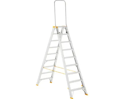 Obrázok produktu pre Obojstranné Alu schodíky Forte 2x9 do 150 kg s výstupným madlom