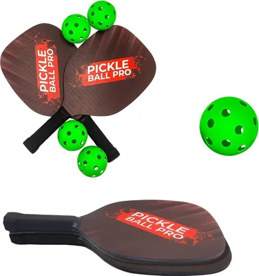 Produktbild von Pickleball-Set - 2 Schläger und 4 Bälle mit Gekke Aap Design