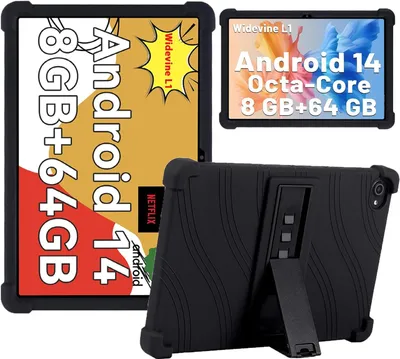 Immagine prodotto di Custodia per tablet da 10 pollici, con supporto, colore nero, resistente agli urti, compatibile con il modello HOTC101