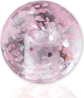 Produktbild von viva-adorno 1,2x4mm Piercing Schraubkugel Ersatzkugel Kunststoff Kunststoff Transparent Glitter Glitzer Innengewinde Z338,rosa