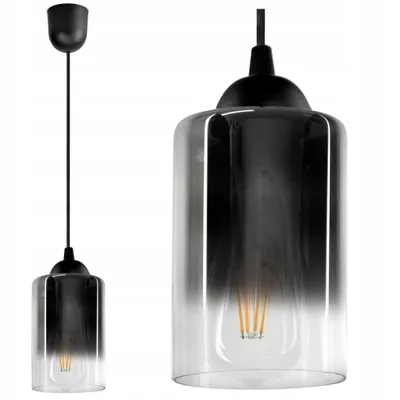 Produktbild von Luxolar Pendelleuchte Glasschirm graphit-transparent E27 60W - Deckenleuchte wohnzimmer - Universal Pendelleuchte