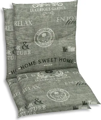 Produktbild von GO-DE Textil, Sesselauflage Niederlehner, 2er Set, Farbe: grau, Maße: 98 cm x 48 cm x 5 cm, Rueckenhoehe: 52 cm