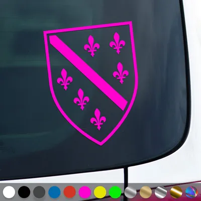 Produktbild von PantherPixel Bosnien Aufkleber Wappen Flagge Fahne Bosna Sticker Auto Geschenkidee Farbe Neon-Pink