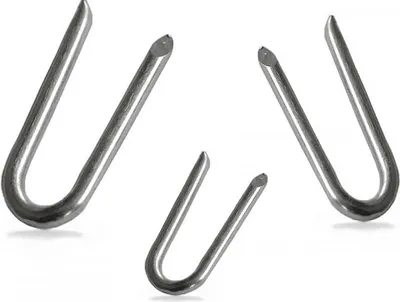 Produktbild von Stahlkrampen 3,0 x 25 mm Zaunhaken zum befestigen von Staketenzäunen und Sichtschutz 25 Stück
