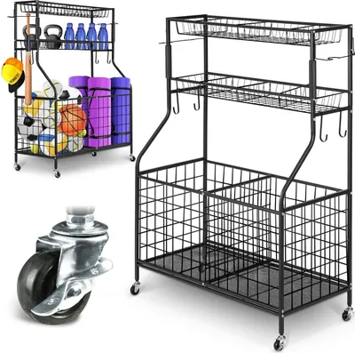 Image de Rayonnage de stockage avec panier sur roulettes Humberg HM-780