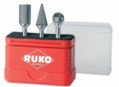Productafbeelding van RUKO 116001: Boorset, hardmetaal, met metalen schacht, diameter 6 mm, 3-delig