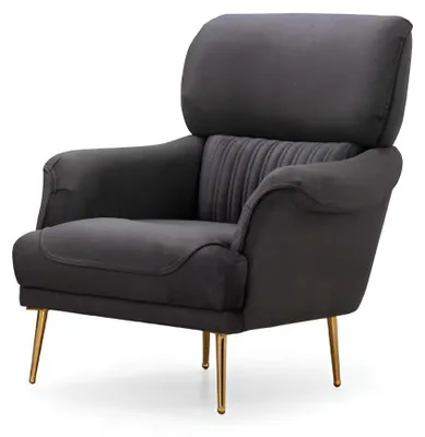 Obrázok produktu pre Schwarzer Sessel mit elegantem Design und goldenen Beinen