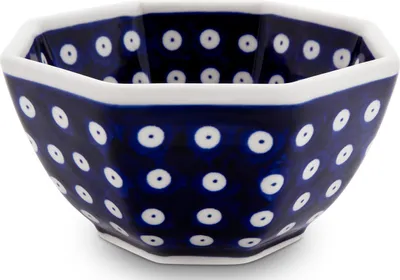 Produktbild von Original Bunzlauer Keramik 450 ml Dessertschale Müslischale Servierschale Schüssel 8-Eckig [Form 5] Ø14,0 cm, H 7,0 cm, Design 42
