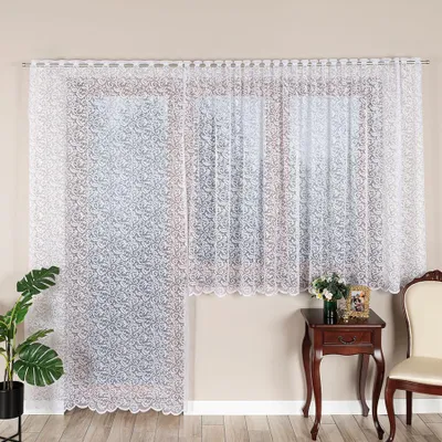 Obrázek produktu pro KATARZYNA - Hotová žakárová záclona s rovným lemem - 140x230 cm - bílá