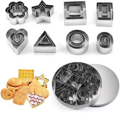 Produktbild von Mini-Kerstkuchenformen Set 24 Stück silberne Mini-Kuchenformen für Backen