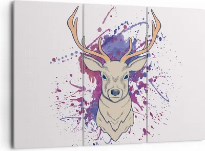 Produktbild von Bild auf Leinwand - Leinwandbild - Hirsch Abstraktion - 165x110cm - Wand Bild - Wanddeko - Leinwanddruck - Bilder - Kunstdruck - Wanddekoration - Leinwand bilder - Wandkunst - CE165x110-3691