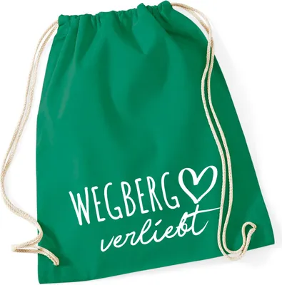 Produktbild von Huuraa Turnbeutel Wegberg verliebt 12 Liter Kelly Green Baumwolle Rucksack Geschenkidee