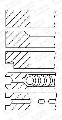 Produktbild von GOETZE ENGINE 08-160800-00 Kolbenringsatz Kolbenringe