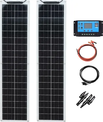 Immagine prodotto di Kit di pannelli solari flessibili, alta efficienza, impermeabile IP67, kit solare 24V 100W