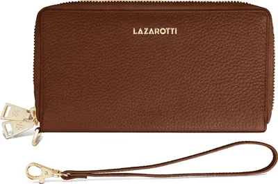 Zdjęcie produktu dla Portfel Lazarotti Bologna Leather Double Zip Around Wallet brązowy brązowy