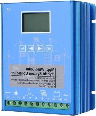 Productafbeelding van Wind- en zonne-energie hybride MPPT-laadregelaar 24V/48V met LCD-display, energiecontroller 1000W | Geschikt voor windturbines en zonnepanelen, voor wind- en zonne-energiesystemen