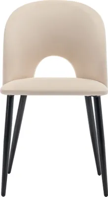 Produktbild von Flieks Essgruppe Esstisch mit 4 Stühlen Esszimmer 5tlg., Sitzgruppe Esszimmer set, Rechteckiger Esstisch mit Schwarzbeinen, Polsterstühle mit Samtbezug, Beige