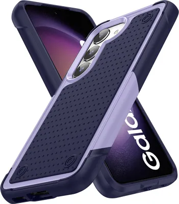 Produktbild von Für Samsung Galaxy S23 Hülle Militärqualität Stoßfest Hybrid 2 in 1 Hart PC Weich TPU Handyhülle Lila Blau