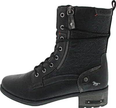 Produktbild von Mustang Damen Stiefelette mit floralem Charme 15M0062002, Größe:39 EU, Farbe:Schwarz