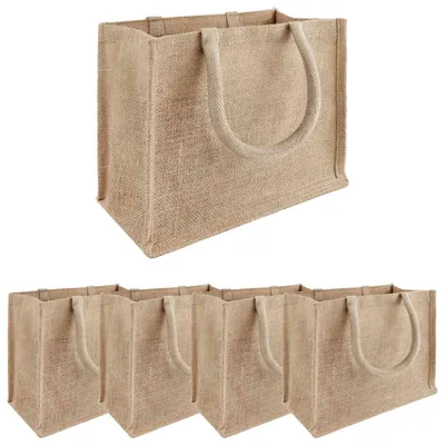 Immagine prodotto di Borse in iuta, set da 5 pezzi, naturali, dimensioni 26 x 22 x 14 cm, 100% iuta, modello Tossa
