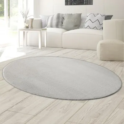 Immagine prodotto di Tappeto Shaggy soggiorno morbido a pelo alto e lungo flokati bagno lavabile in grigio dimensioni - 140 x 200 cm ovale