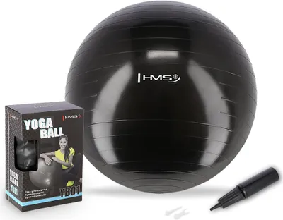 Obrázok produktu pre 55 cm čierna gymnastická lopta - proti prasknutiu, protišmyková