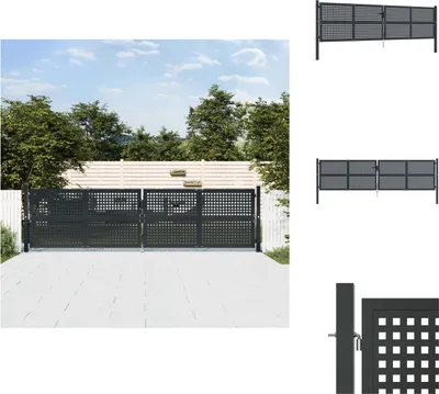 Obrázek produktu pro vidaXL Zahradní brána antracit 400x125 cm ocel - Zahradní brány a branky