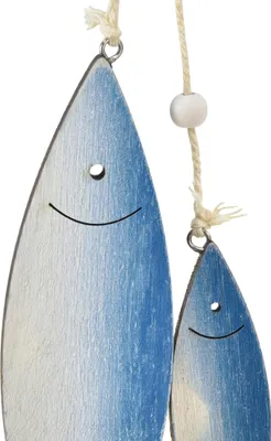 Produktbild von Dekohänger Holzfische maritim Vintage Hängedeko Fischform Holzdeko