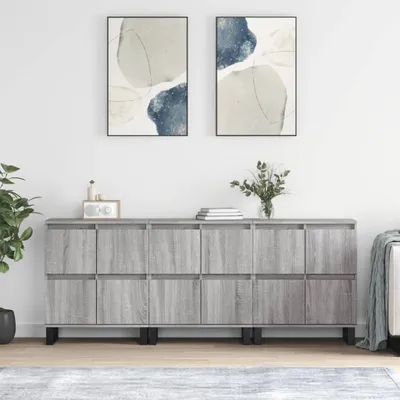 Produktbild von vidaXL Sideboards 3 Stk. Grau Sonoma Holzwerkstoff