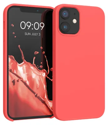 Produktbild von kwmobile Handyhülle für iPhone 12 mini Hülle, für iPhone 12 mini Case - Hülle Silikon - kabelloses Laden - Neon Koralle