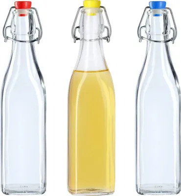 Produktbild von KADAX 3x Butelka Szklana Butelki Na Nalewki Wino Likiery Bimber 500ml 0,5L