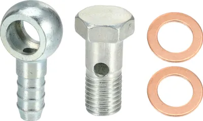 Image de 12mm ID 10 mm OD Voiture Banjo Raccord Adaptateur avec Rondelle - 4 pcs