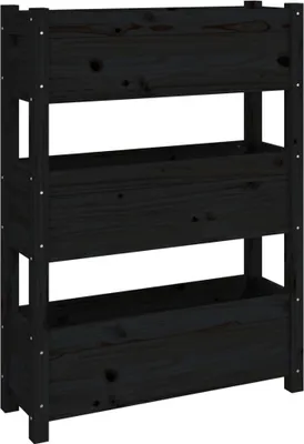 Zdjęcie produktu dla vidaXL Sadzarka czarna 77x25x104,5 cm lite drewno sosnowe
