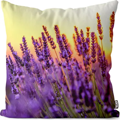 Produktbild von VOID Sonnenuntergang Lavendel Blumen Kissenbezug Kissenhülle sofa couch wohnzimmer dekoration wasserfest Outdoor Garten Kissen bezug deko