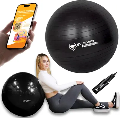 Zdjęcie produktu dla Piłka rehabilitacyjna gimnastyczna do ćwiczeń fitness siłownia + ebook, 65cm