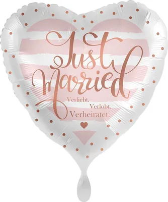 Produktbild von Just Married Herz Folienballon 45cm