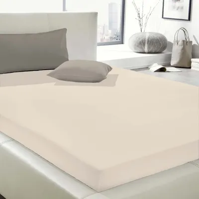 Produktbild von Wülfing Elastic-Jersey-Spannbetttuch in allen Farben und Größen 90x190 bis 100x200 cm leinen