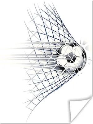 Produktbild von MuchoWow® Poster Eine Illustration eines Fußballs, der ins Tor geht - Jungen - Mädchen - Kinder 120x160 cm - Wandbilder