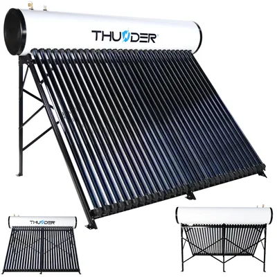 Immagine prodotto di THUNDER Collettore solare sottovuoto Heat Pipe 300 l 30 tubi scaldacqua solare acciaio inox SUS304 serbatoio acqua calda sistema solare