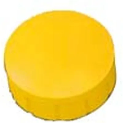 Image de MAUL Aimant rond 10 pièces 0,15 kg Plastique Ferrite incassable érodé laqué Ø 1,5 x 0,7 cm jaune
