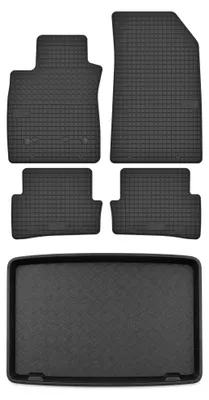 Zdjęcie produktu dla Dywaniki gumowe + mata bagażnika do Renault Clio III 2005-2012 (kombi, standardowy bagażnik) – czarne, dopasowane – Wielganizator